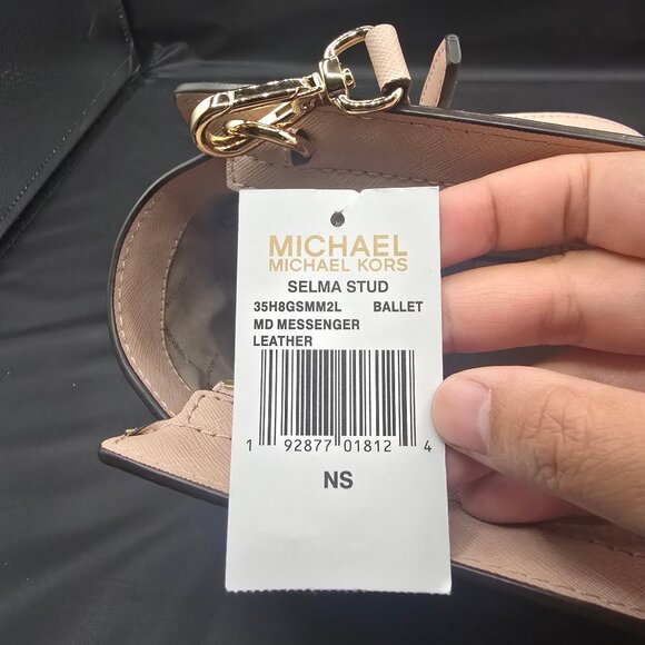 Michael Kors Selma Stud Medium Messenger Crossbody Ballet Pink - Picture 10 of 10